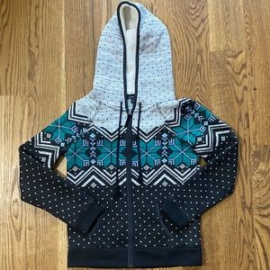 American Eagle Fleece Zip Hoodie w/ Sherpa Hood